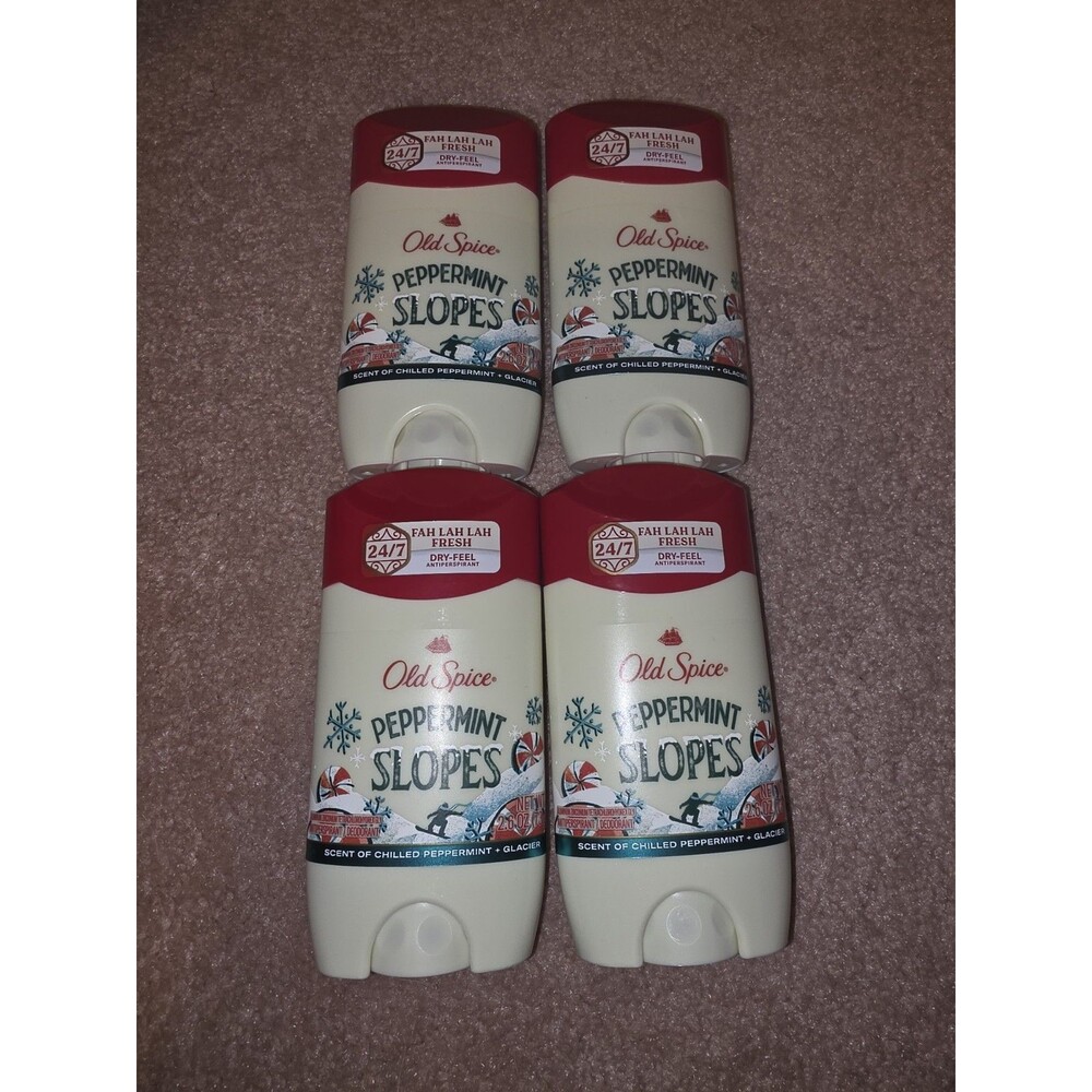 Old Spice Antiperspirant Deodorant Peppermint Slopes 4x 2.6 Oz Limited Edition